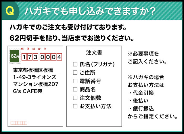 ハガキでの申し込み